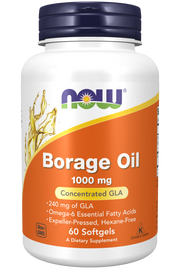 NOW Borage Oil 1000mg 60 Softgels kaina