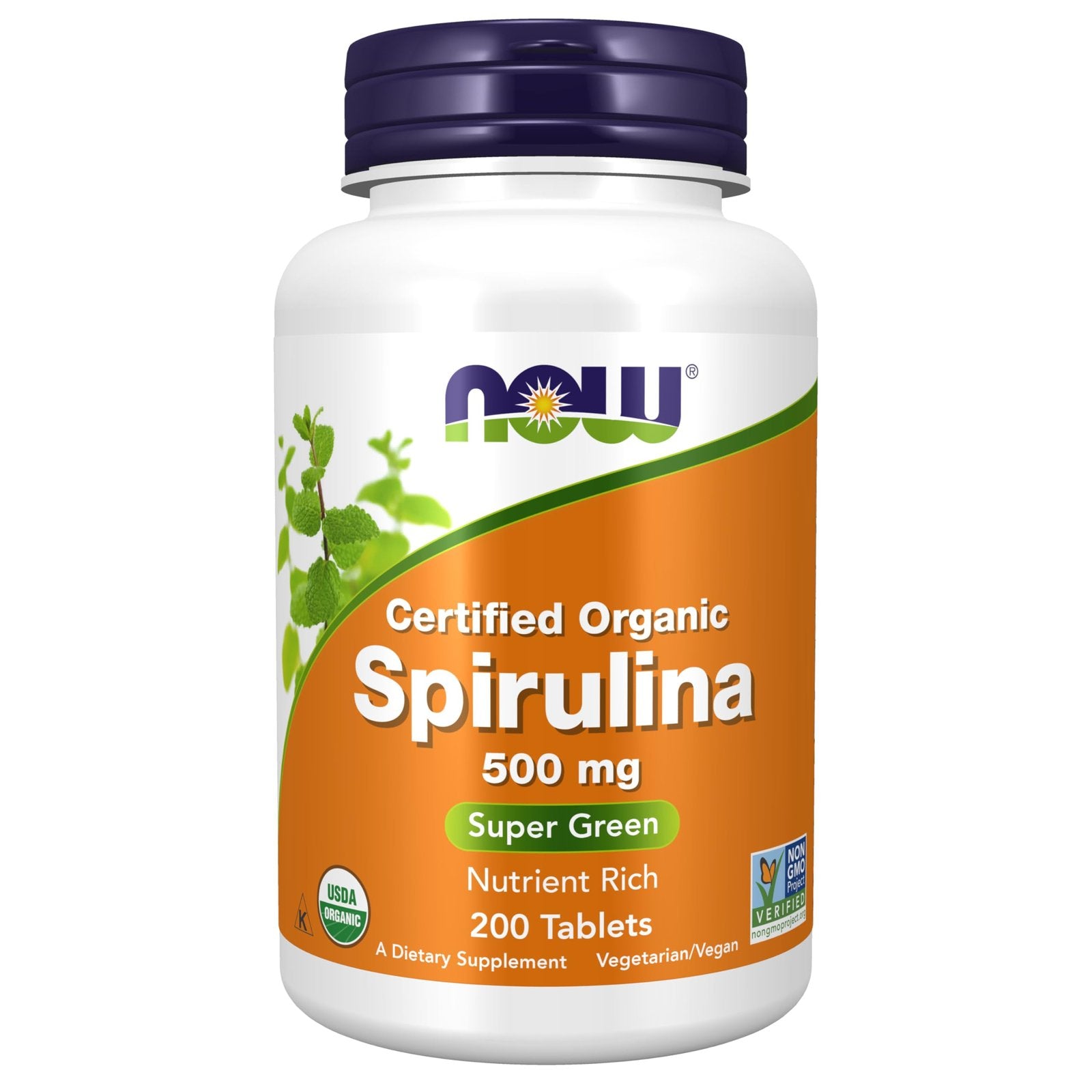NOW Ekologiška Spirulina 500mg 200 Tablečių kaina
