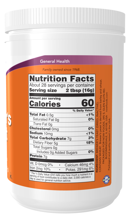 NOW Foods Brewer's Yeast - Powder - 454 grams sudetis