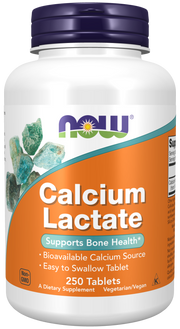 NOW Foods Calcium Lactate - 250 tablets kaina