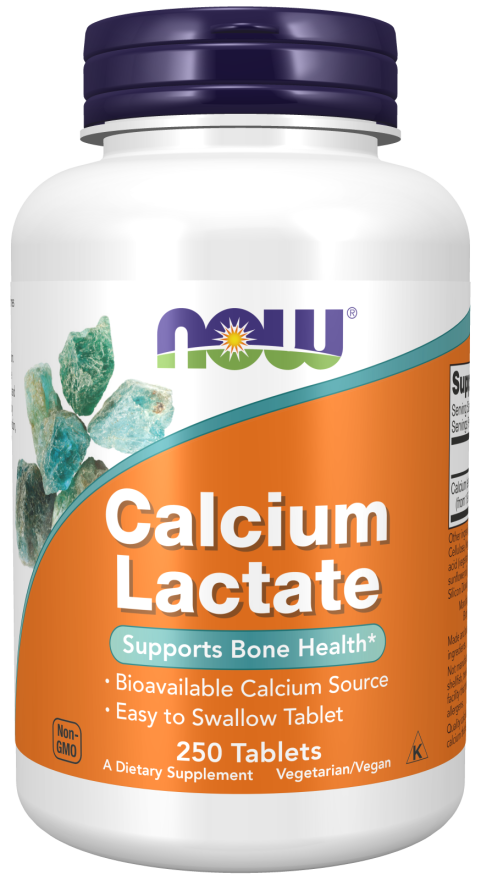 NOW Foods Calcium Lactate - 250 tablets kaina