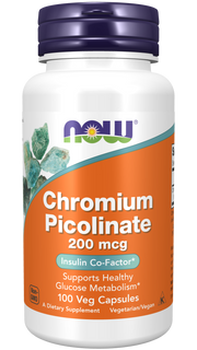 Now Foods, Chromium Picolinate 200 mcg, 100 Capsules kaina