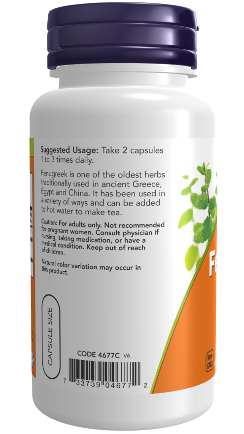 NOW Foods Fenugreek, 500mg - 100 vcaps vartojimas