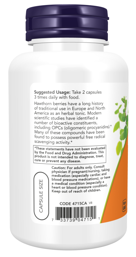 NOW Foods Hawthorn Berry, 540mg - 100 vcaps vartojimas