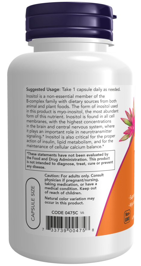 NOW Foods Inositol, 500mg - 100 caps vartojimas