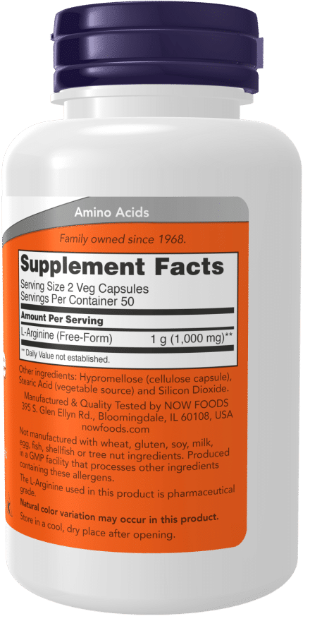 Now Foods L-Arginine 500mg - 100caps sudetis