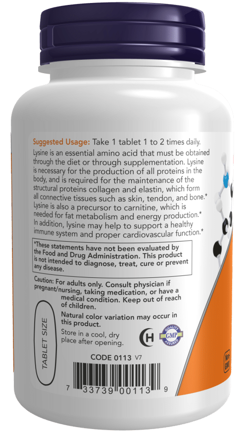 NOW Foods L-Lysine 1000mg 100tab galas2