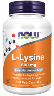 NOW Foods L-Lysine - 500mg - 100 vcaps kaina