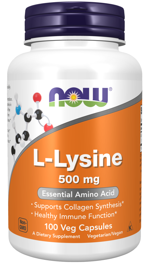 NOW Foods L-Lysine - 500mg - 100 vcaps kaina