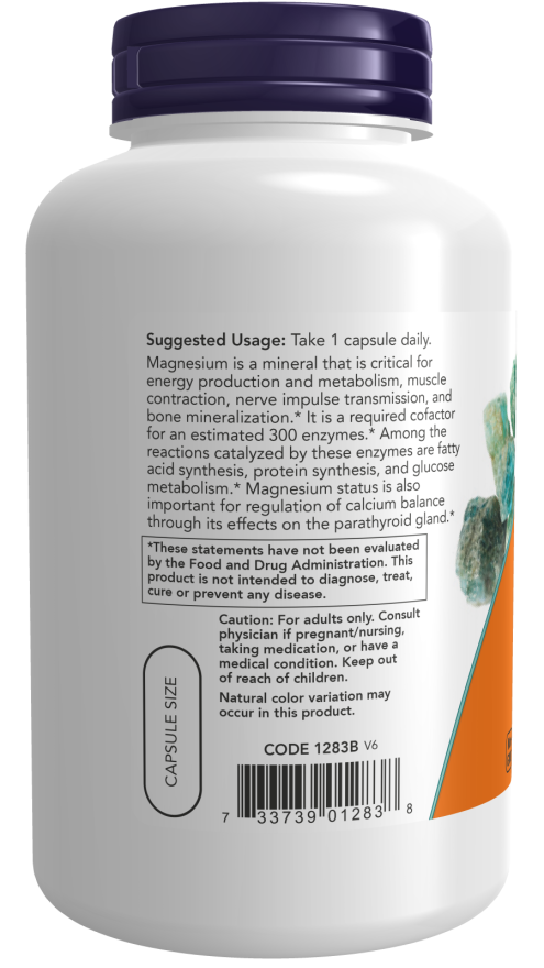 NOW Foods Magnesium, 400mg - 180 vcaps vartojimas