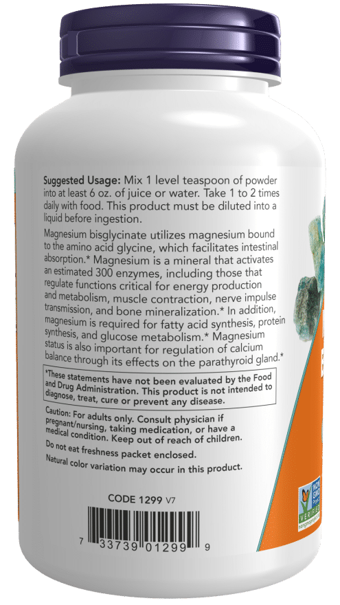 Nüüd toidud Magnesium Bisglycinate Pulber - 227g tarbimine