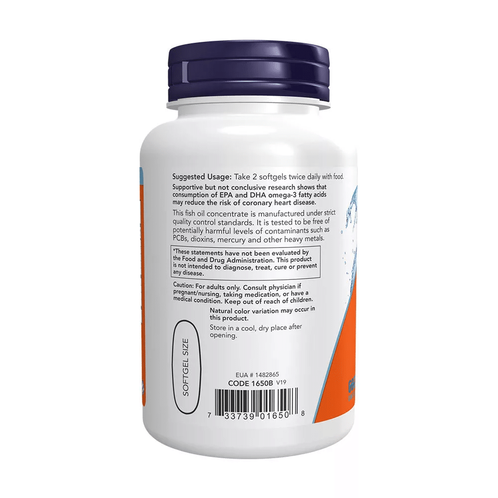 NOW foods Molecularly Distilled Omega-3 100 softgels vartojimas