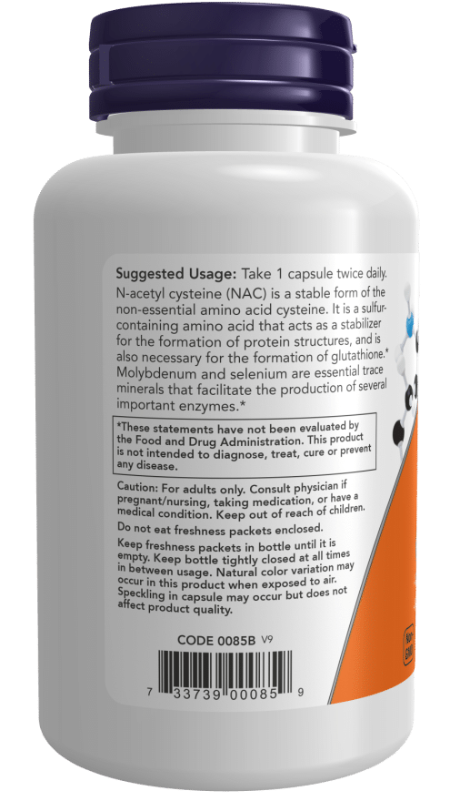 NOW Foods N-Acetyl-Cysteine 600mg 100vcaps - NAC vartojimas