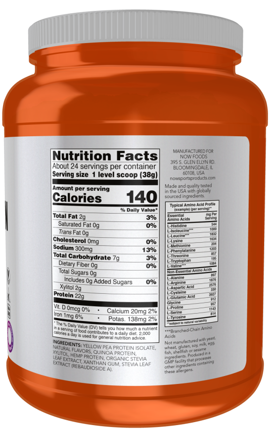 NOW Foods Plant Protein Complex - 907 grams sudetis