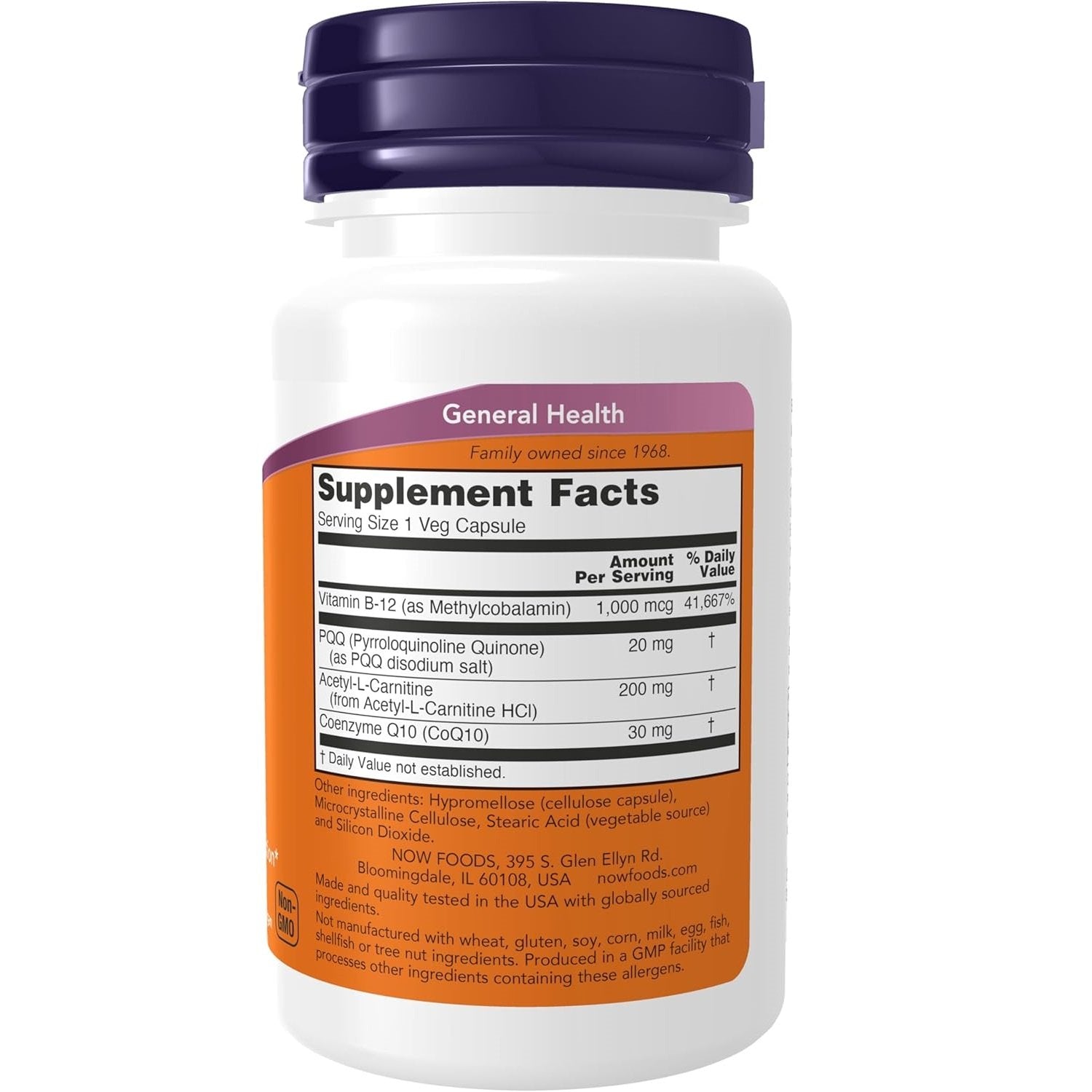 NOW FOODS PQQ Energy (30 kaps.) sudetis