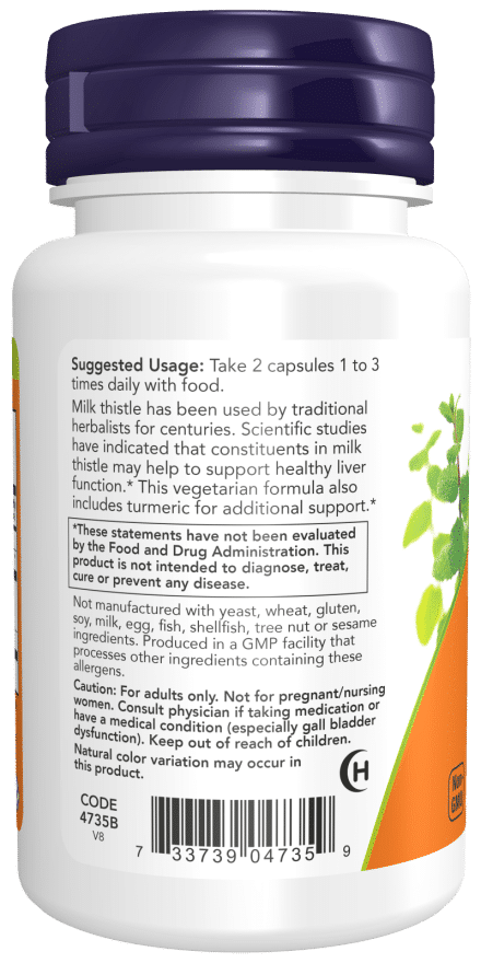 NOW Foods Silymarin with Turmeric 150mg 60vcaps vartojimas