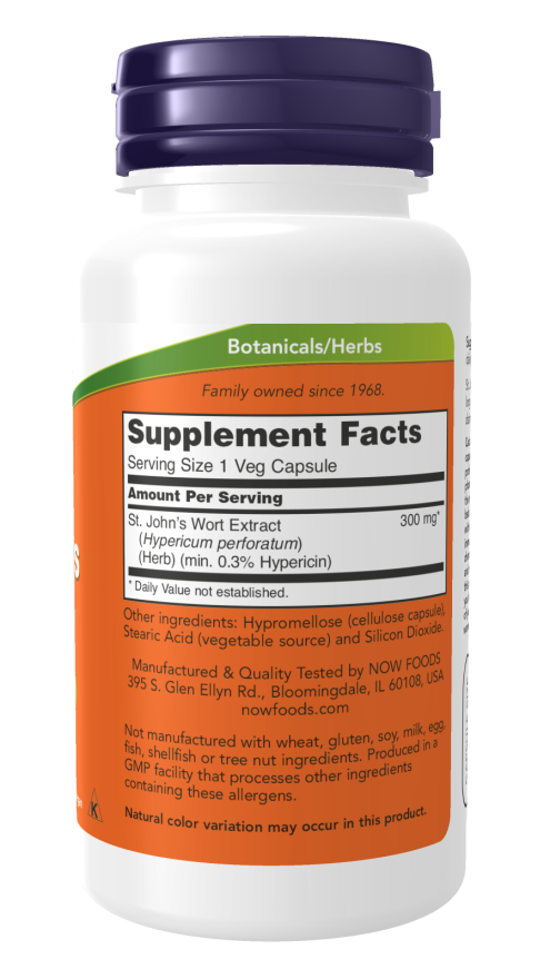 NOW Foods St. John's Wort - 300mg - 100 vcaps sudetis