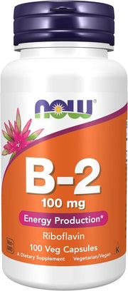 Now Foods Vitamin B-2 Riboflavin 100 mg 100 veg capsules kaina pigu