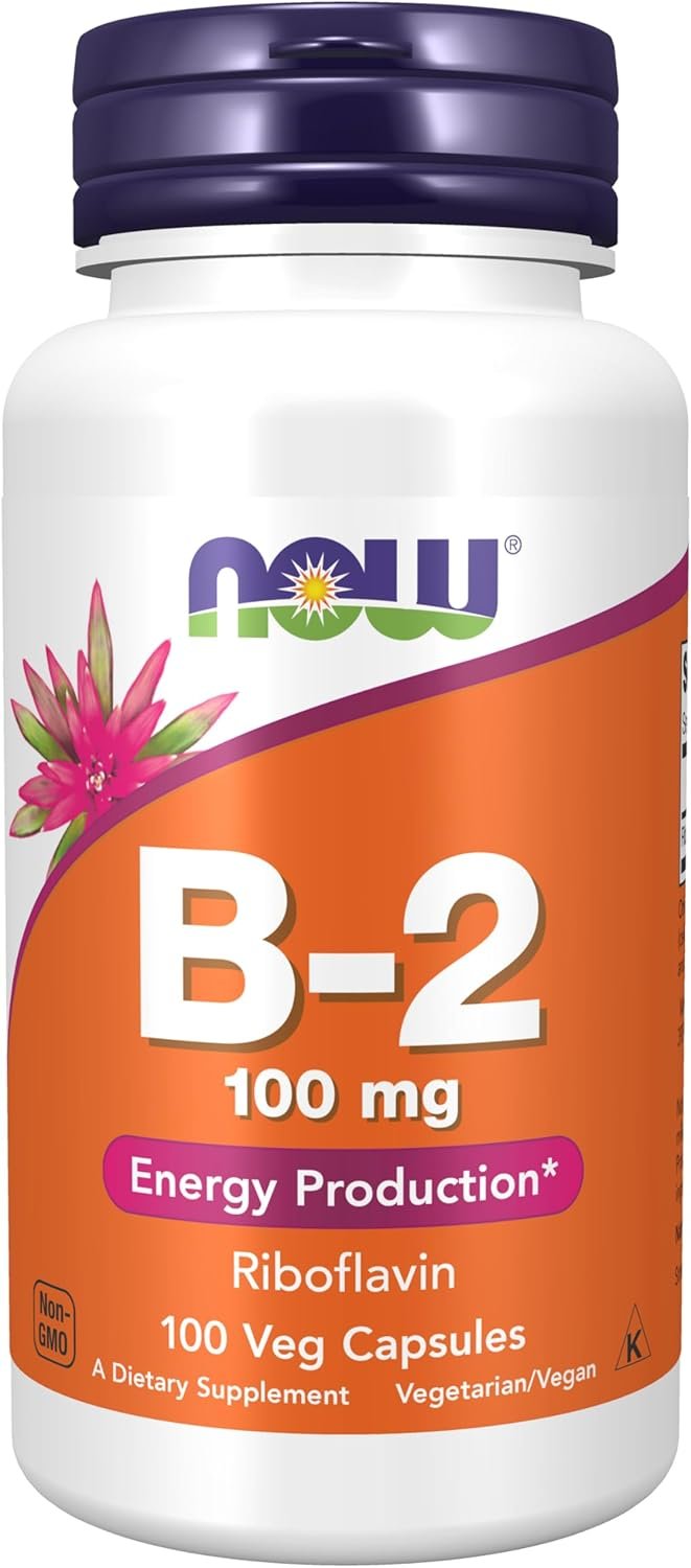 Now Foods Vitamin B-2 Riboflavin 100 mg 100 veg capsules kaina pigu