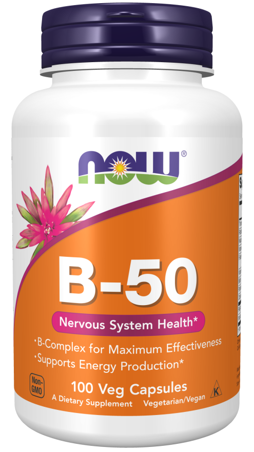 Now Foods Vitamin B-50 mg 100 Veg Capsules kaina