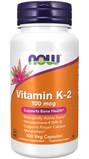 NOW Foods Vitamin K-2 100mcg 100capsules kaina