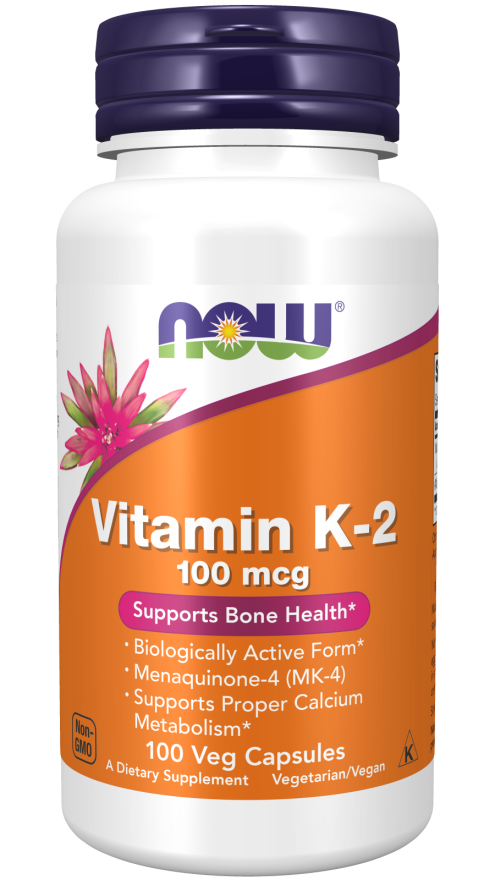 NOW Foods Vitamin K-2 100mcg 100capsules kaina