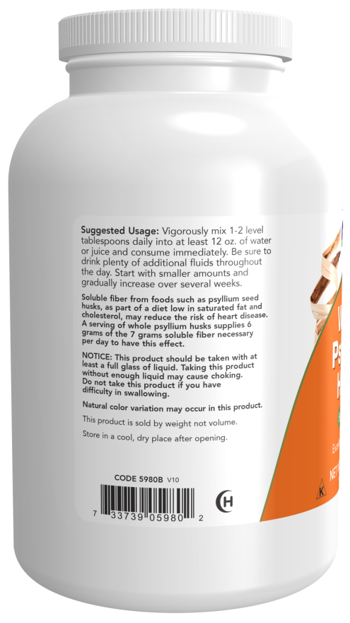 NOW Foods Whole Psyllium Husks, Powder - 340 grams vartojimas