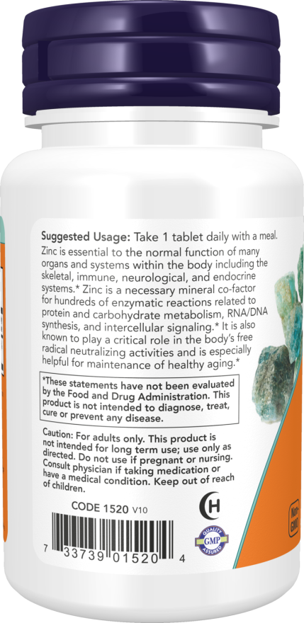 Now Foods Zinc Gluconate 50mg 100 tabs vartojimas