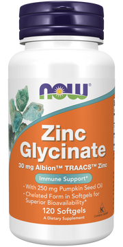 NOW Foods Zinc Glycinate - 120 softgels kaina