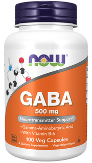 NOW GABA 500mg 100 Veg. Kapsulių (100 porcijų) kaina