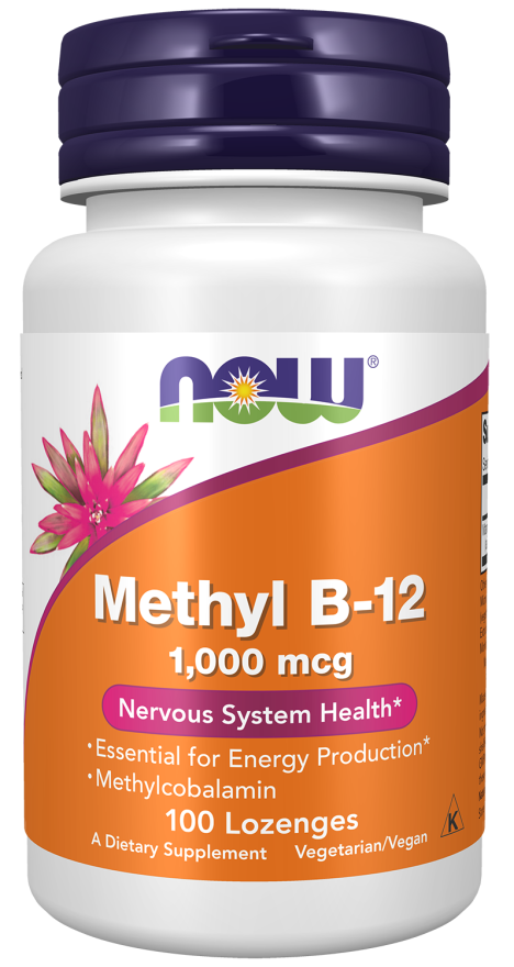 NOW Methyl B-12 1000mcg 100 lozenges kaina