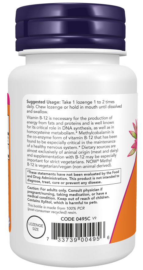 NOW Methyl B-12 1000mcg 100 lozenges vartojimas