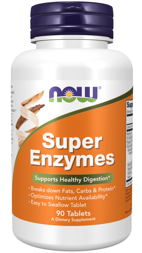 NowFoods Super Enzymes 90 Tablets kaina