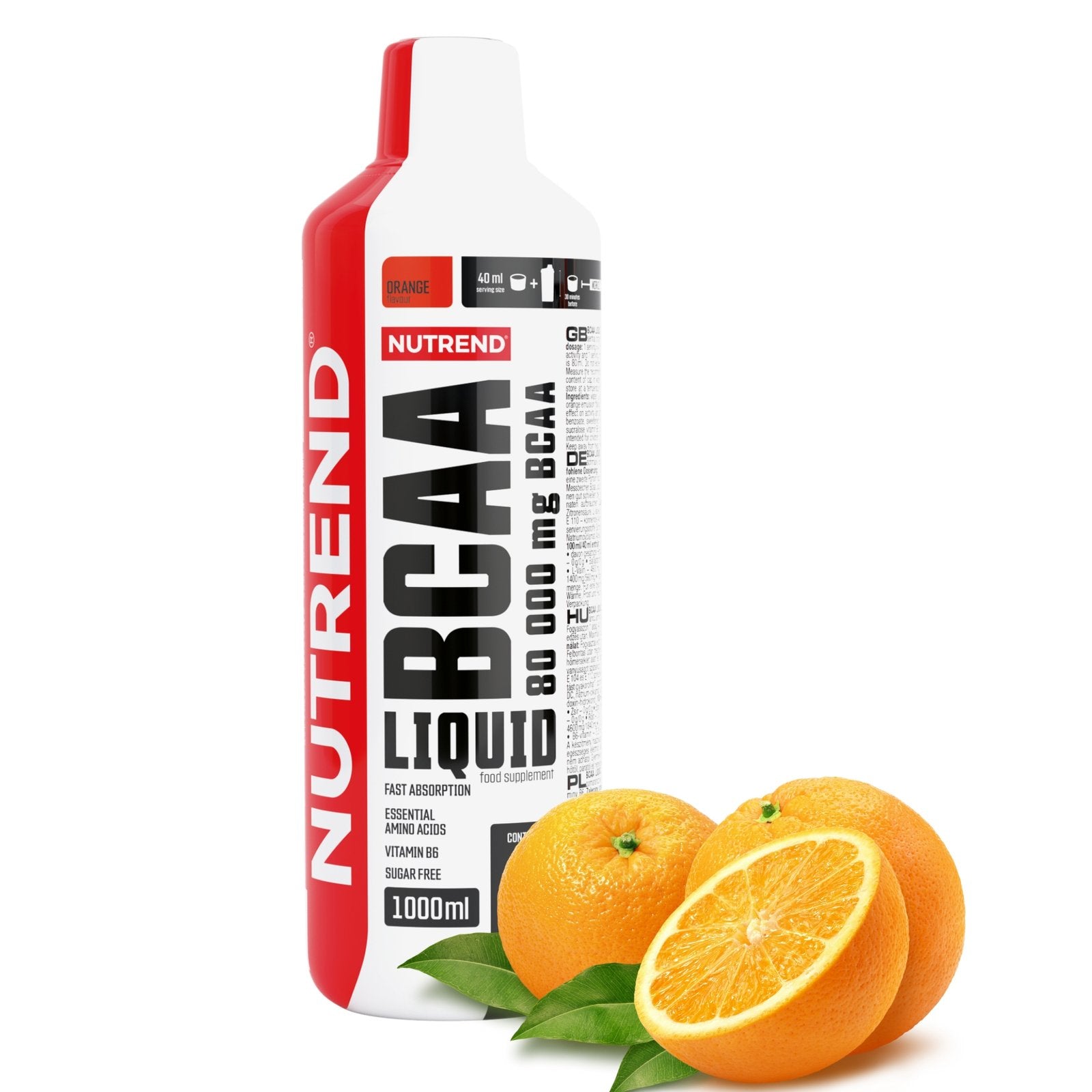 Nutrend Bcaa Liquid 1000 ml apelsnu skonio