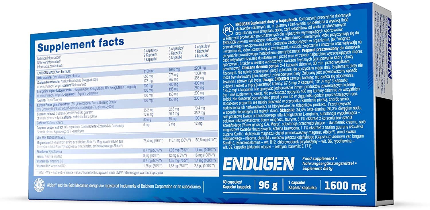 Olimp Endugen Oxygen Performance 60 caps nugarele