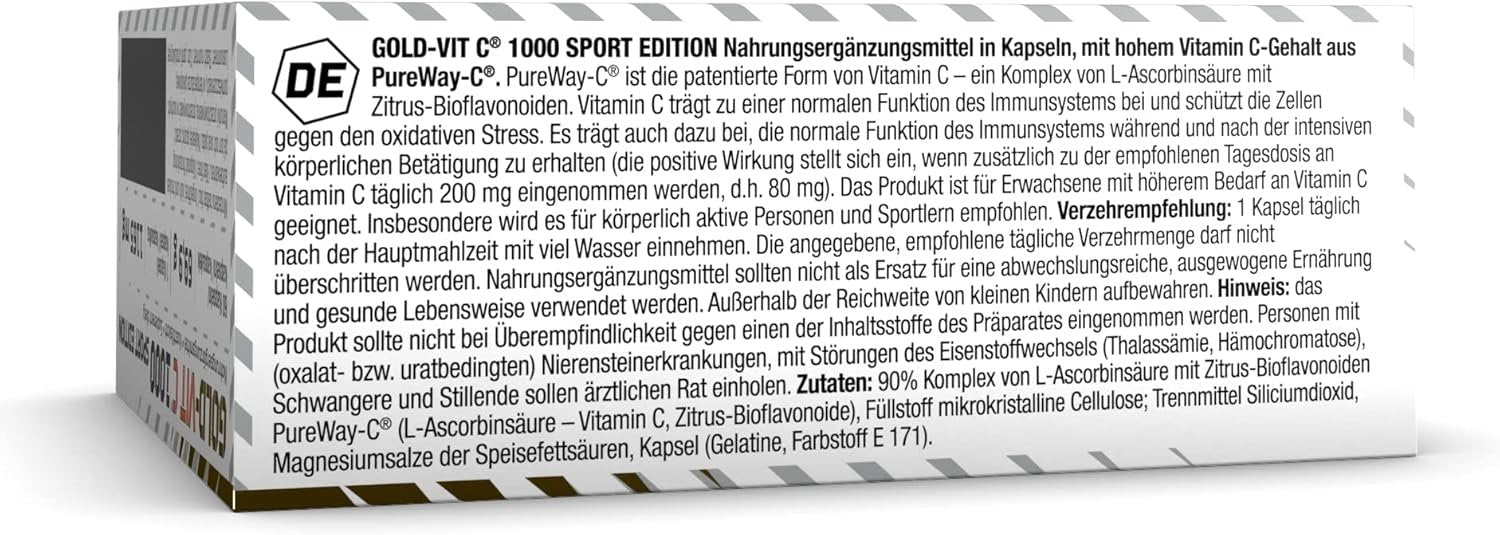Olimp Gold-Vit C 1000 Sport Edition 60 Capsules Vartojimas