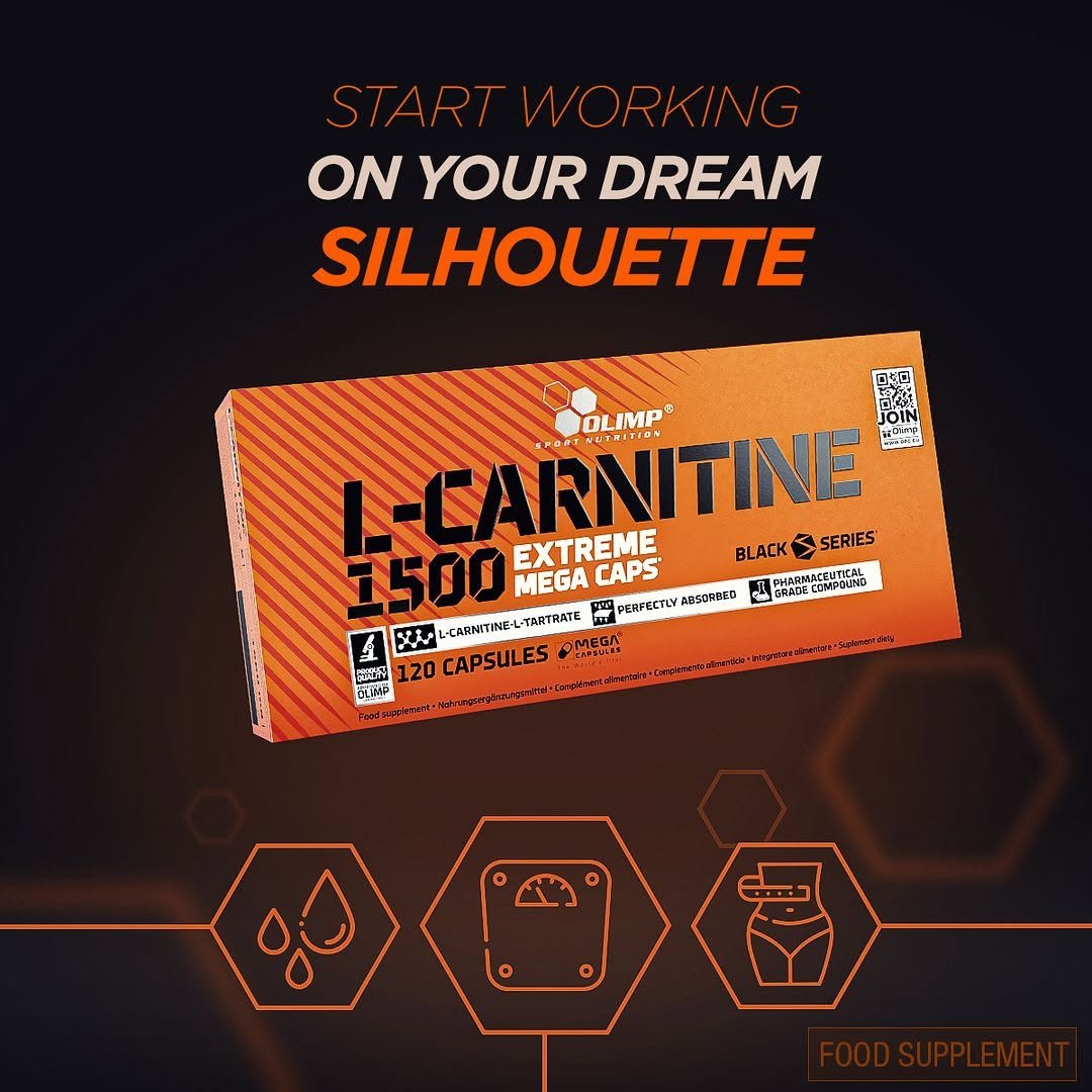 Olimp L-Carnitine 1500 Extreme Mega Caps kaina akcija