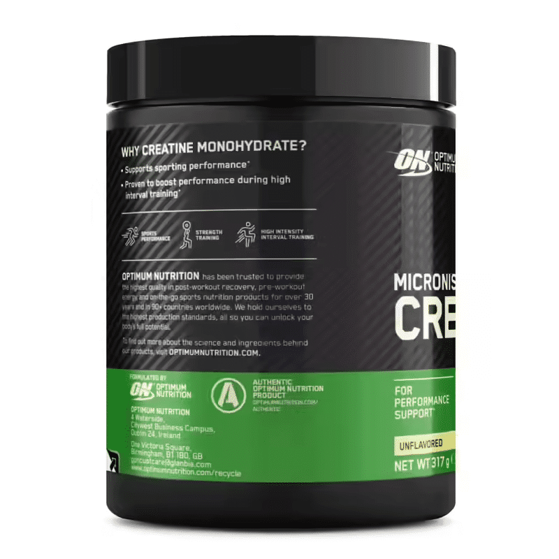 Optimum Nutrition Micronised Creatine Powder 317 g vartojimas