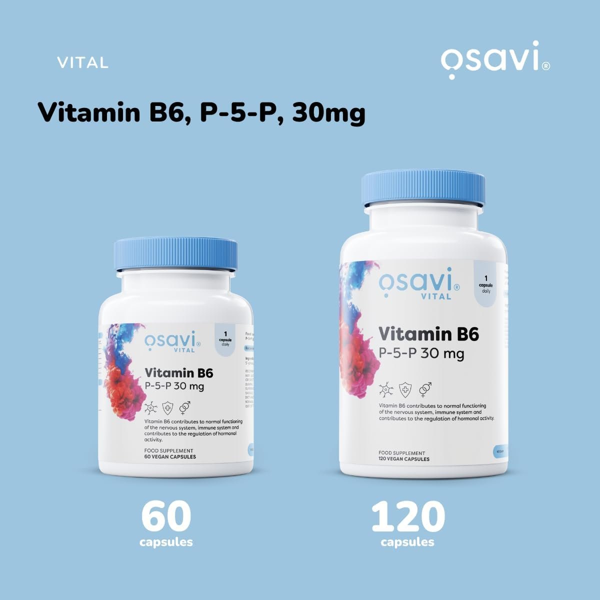 Osavi Vitamin B6, P-5-P 30 mg 120 vegan capsules variantai