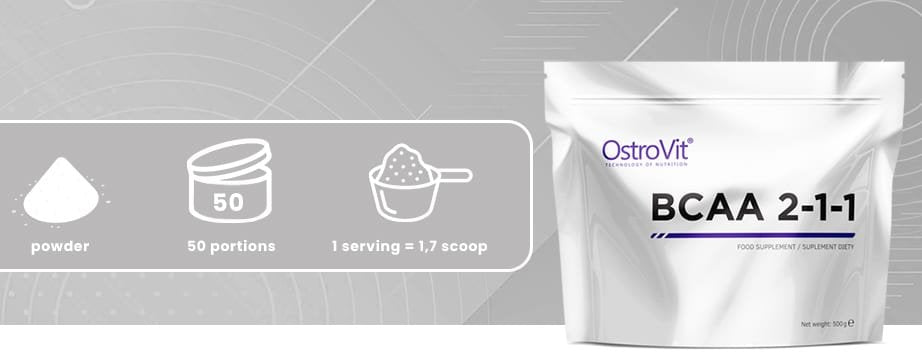 OstroVit BCAA 2-1-1 500 g baneris