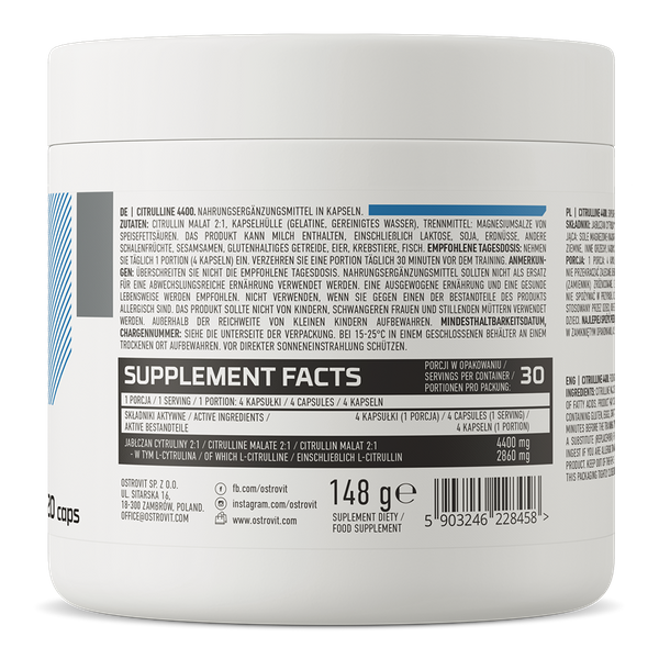 OstroVit Citrulline 4400 mg 120 caps sudetis