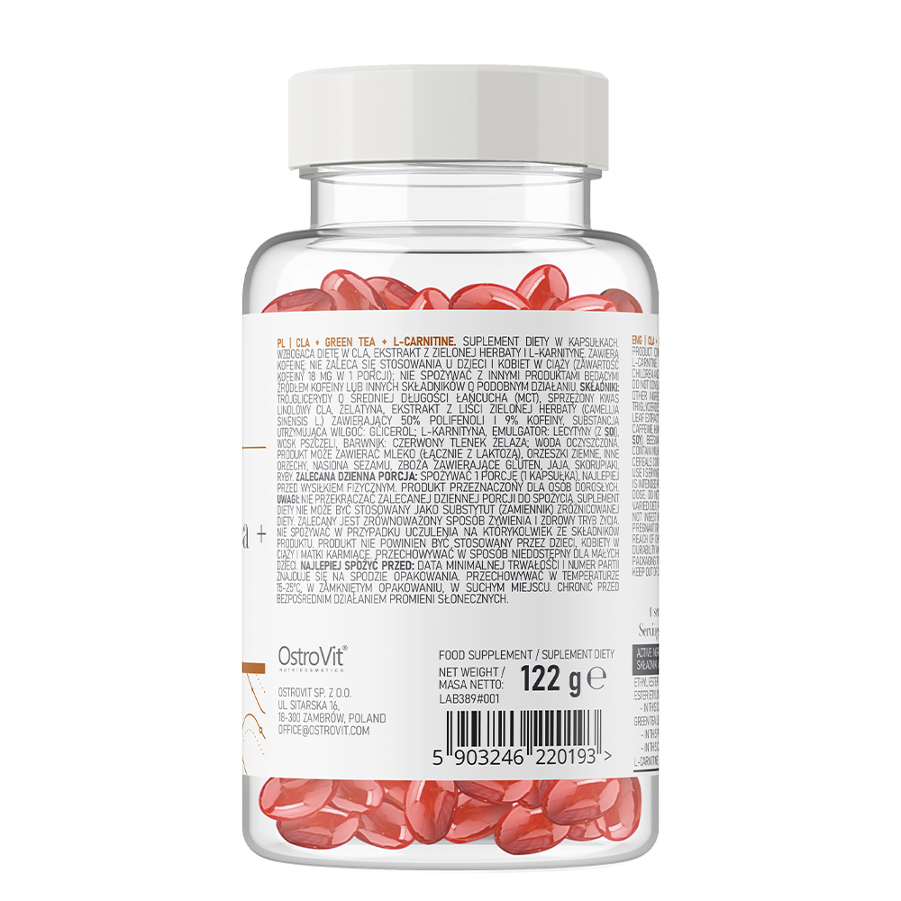 OstroVit CLA + Green Tea + L-carnitine 90 softgel sudetis