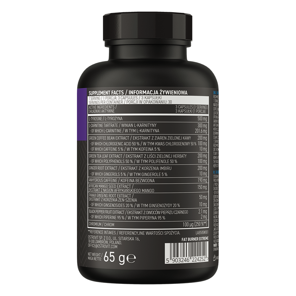 OstroVit Fat Burner EXTREME 90caps sudetis