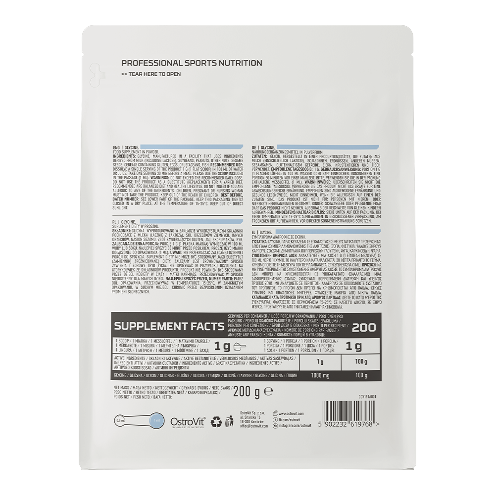 OstroVit Glycine 200 g sudetis