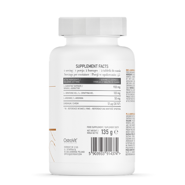 OstroVit L-Carnitine Lozenges 90 tabs green apple akcija