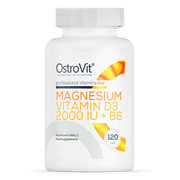 OstroVit Magnesium + Vitamin D3 2000 IU + B6 120 tablets kaina