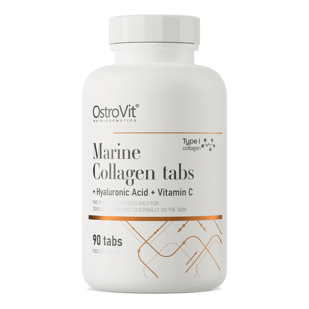 OstroVit Marine Collagen + Hyaluronic Acid and Vitamin C 90 tabs kaina
