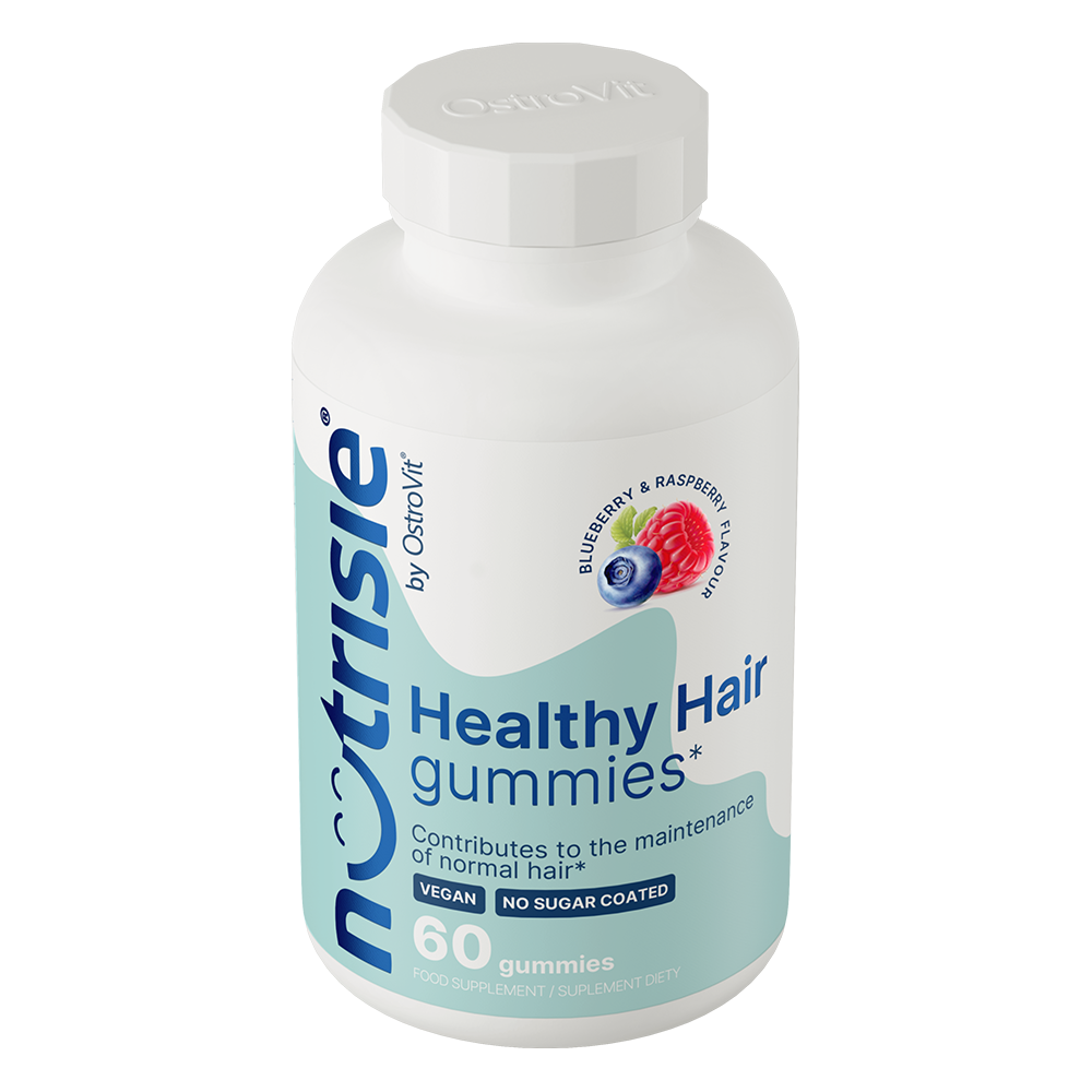 OstroVit NUTRISIE® Healthy Hair Gummies 60 pieces blueberry-raspberry baneris