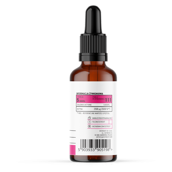 OstroVit Pharma Biotin 2500 µg drops 30 ml sudetis