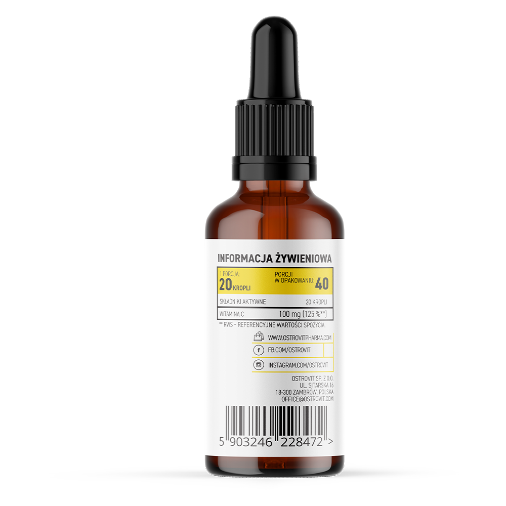 OstroVit Pharma Vitamin C drops 30 ml sudetis